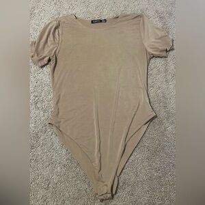Boohoo Tan Colored Body Suit